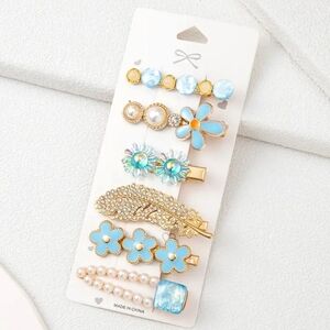 🌺 Flower And Pearl Hair Clips 6 Piece Hair Clips Hair Accessories